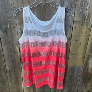 Lane Bryant Sequined Striped Hombre Tank Sz. 14/16